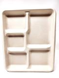 Tabakh 5 Compartment School Tray/Thali/Plate Pack of 50